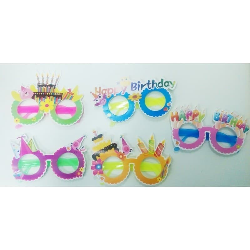 SET 8 OCCHIALI DI CARTA PLASTICA PUNTELLI CRAZY PARTY FOTO BOOTH ACCESSORI FESTA - 2