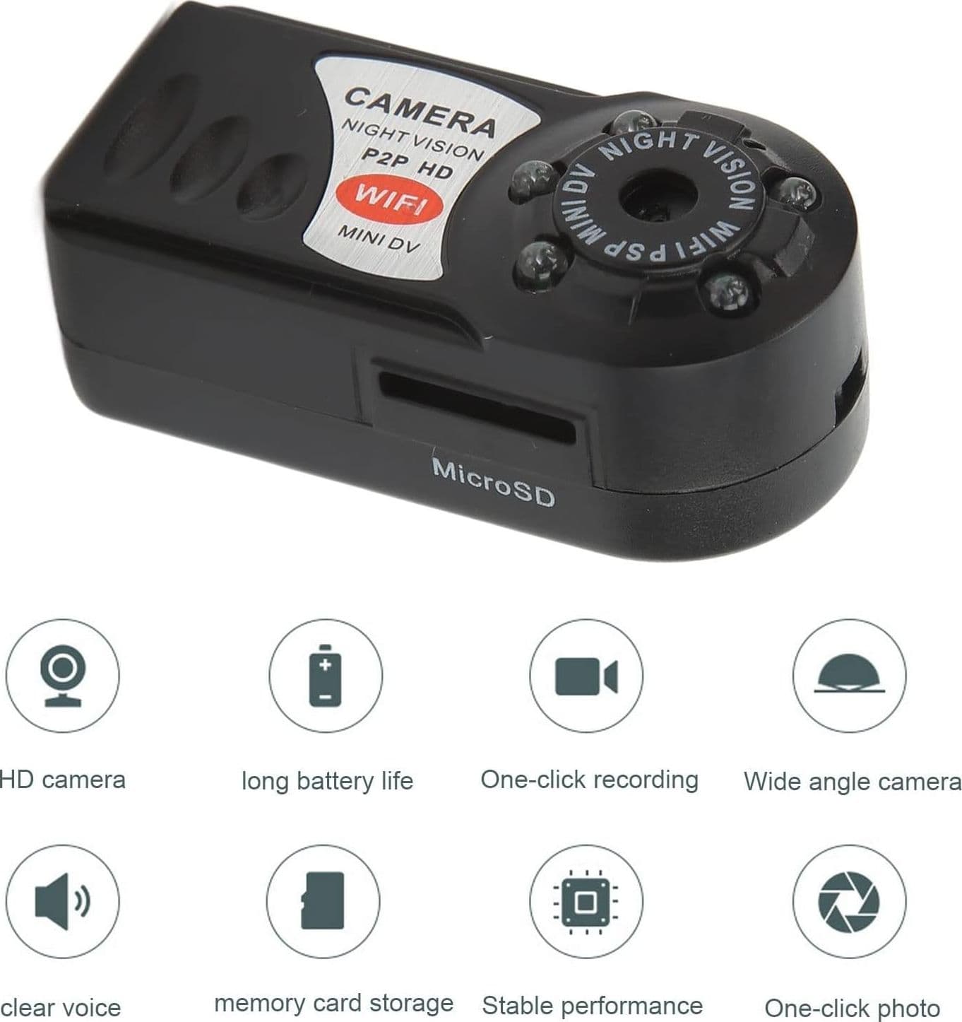 SPY CAM Q7 HD WIFI SPIA MICROSPIA MICROCAMERA MINI DV USB FOTO VIDEO ANDROID IOS - 4