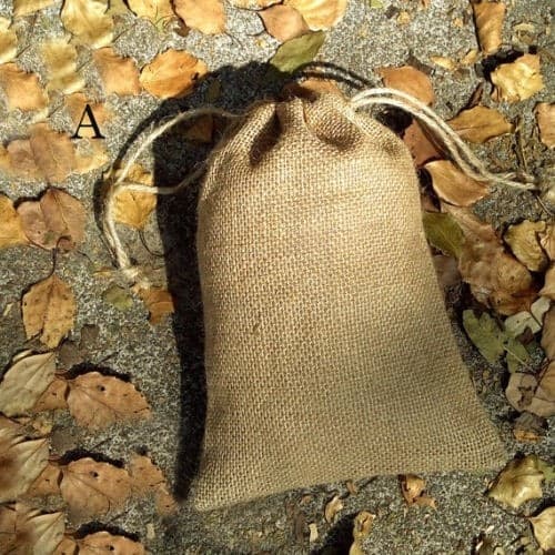 SACCHETTI JUTA BEIGE BOMBONIERE PORTACONFETTI SEGNAPOSTO SEGNATAVOLO SACCHETTINO - 2
