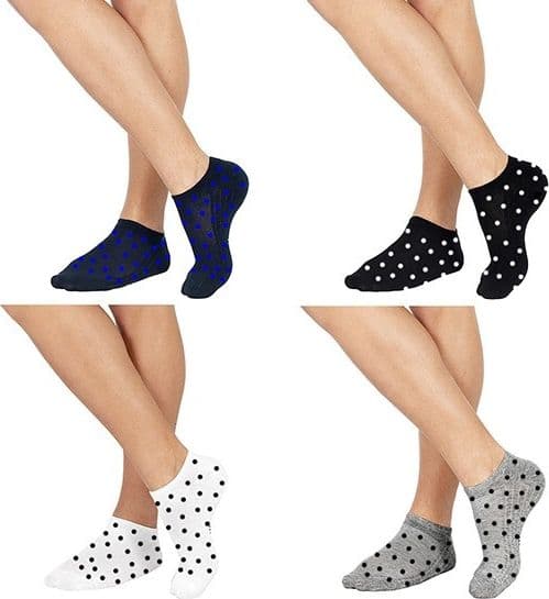 12 PAIA DI CALZINI UOMO COLLO BASSO COMODI IN 4 COLORAZIONI A POIS DAL 40 AL 46 AT027 - 2