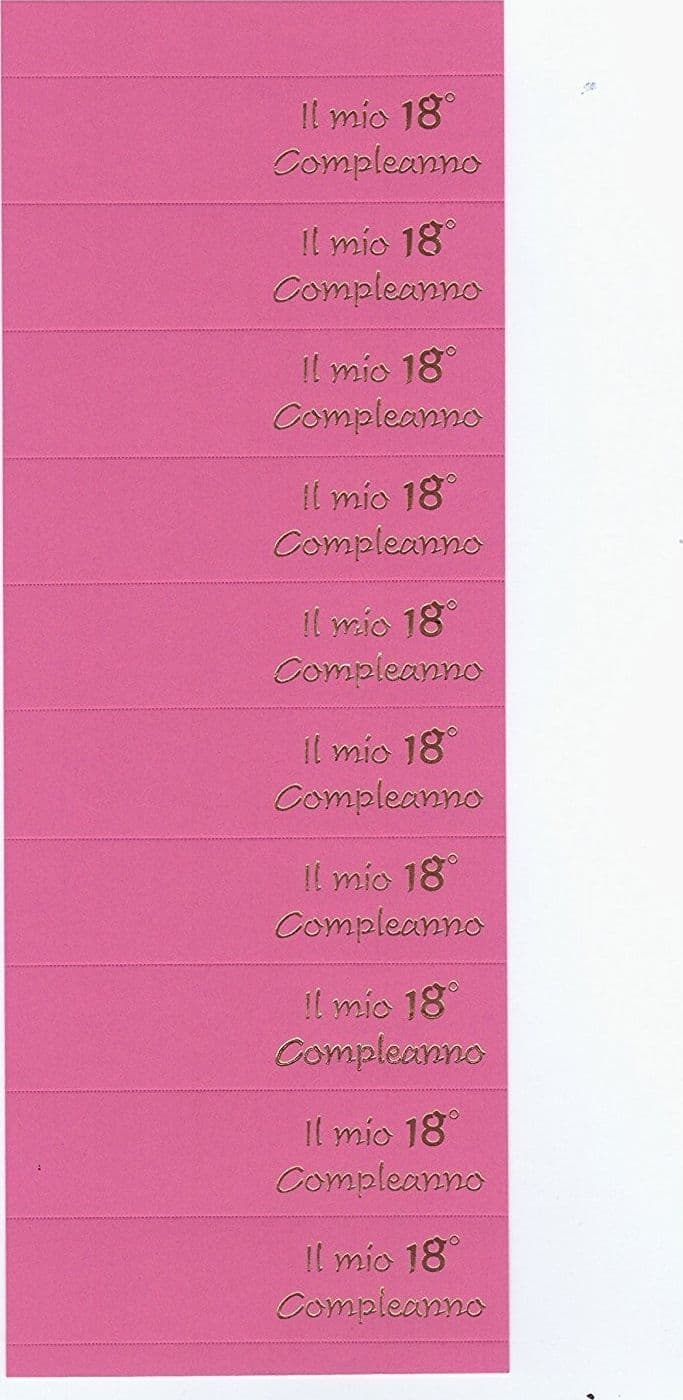 70 BIGLIETTINI BOMBONIERE 18°COMPLEANNO DICIOTTANNI AUGURI STAMPABILI PRETAGLIATI FUCSIA - 2