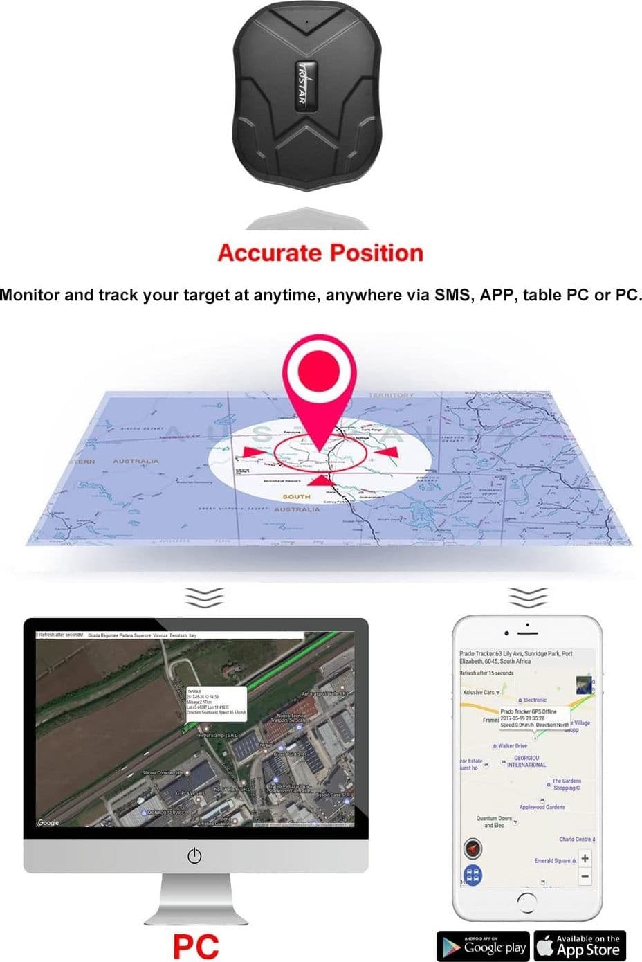 GPS TRACKER GPRS GSM LOCALIZZATORE SATELLITARE TK106 MAGNETICO ANTIFURTO SCHEDA - 8