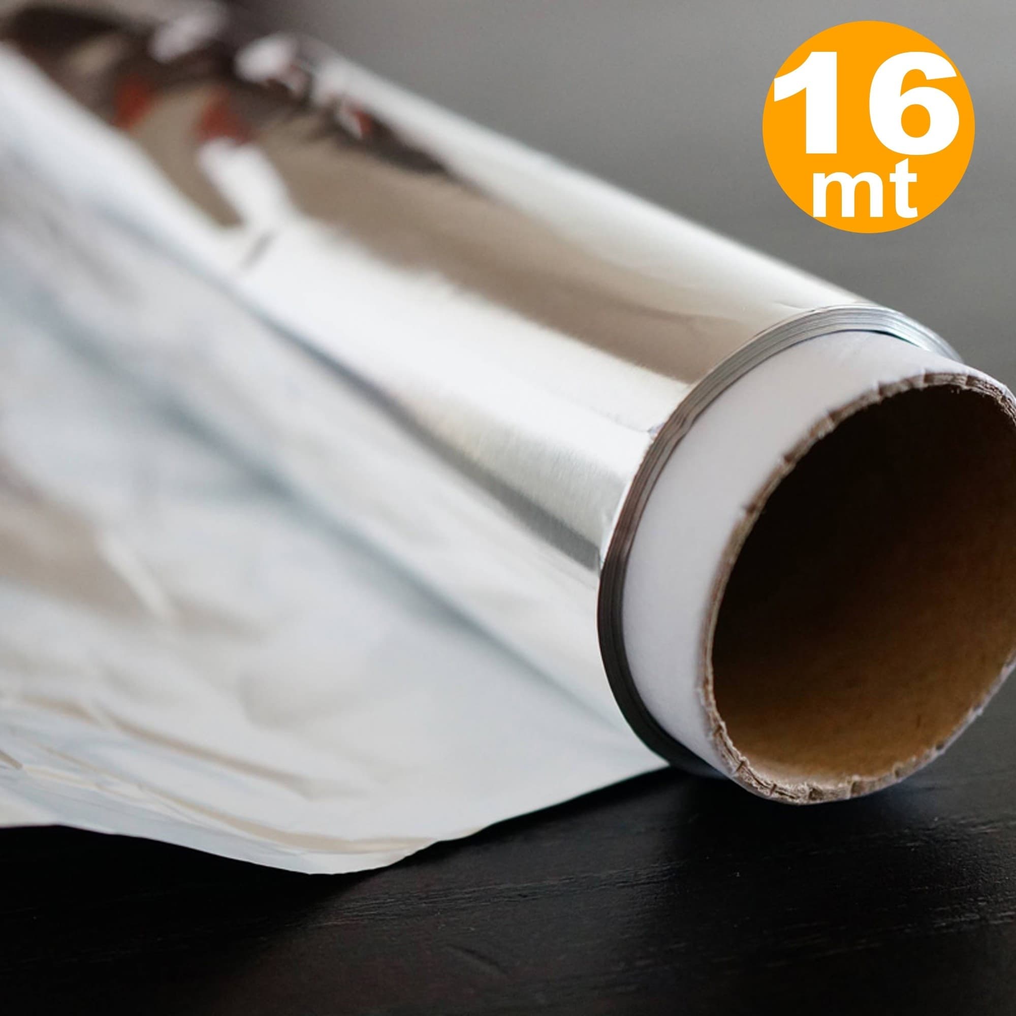 PELLICOLA ALLUMINIO PER ALIMENTI 16 MT ULTRARESISTENTE CONSERVA PROTEGGE E CUOCE