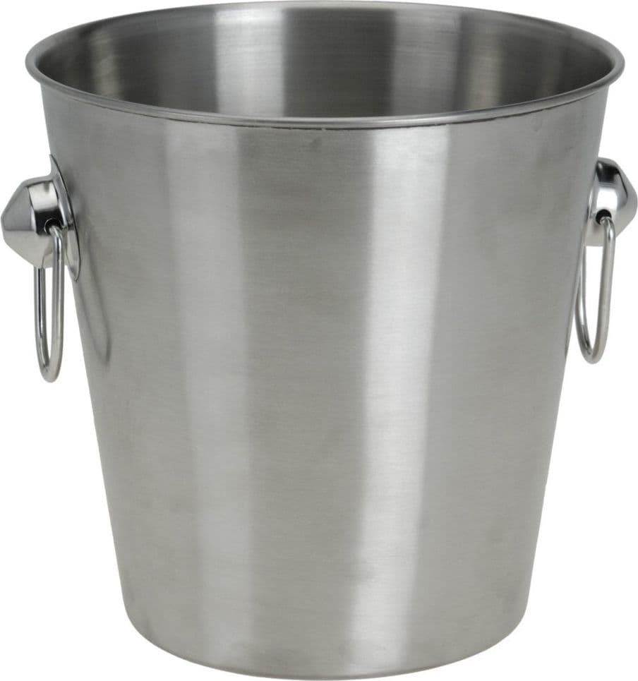 SECCHIELLO PORTA GHIACCIO CHAMPAGNE VINO DA TAVOLA IN ACCIAIO INOX CON MANICI - 2