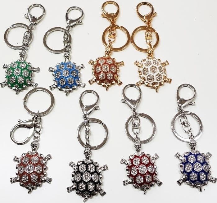 SET 12 BOMBONIERE TARTARUGA COLORATA 18 ANNI COMPLEANNO GLITTER PORTA CHIAVI - 2