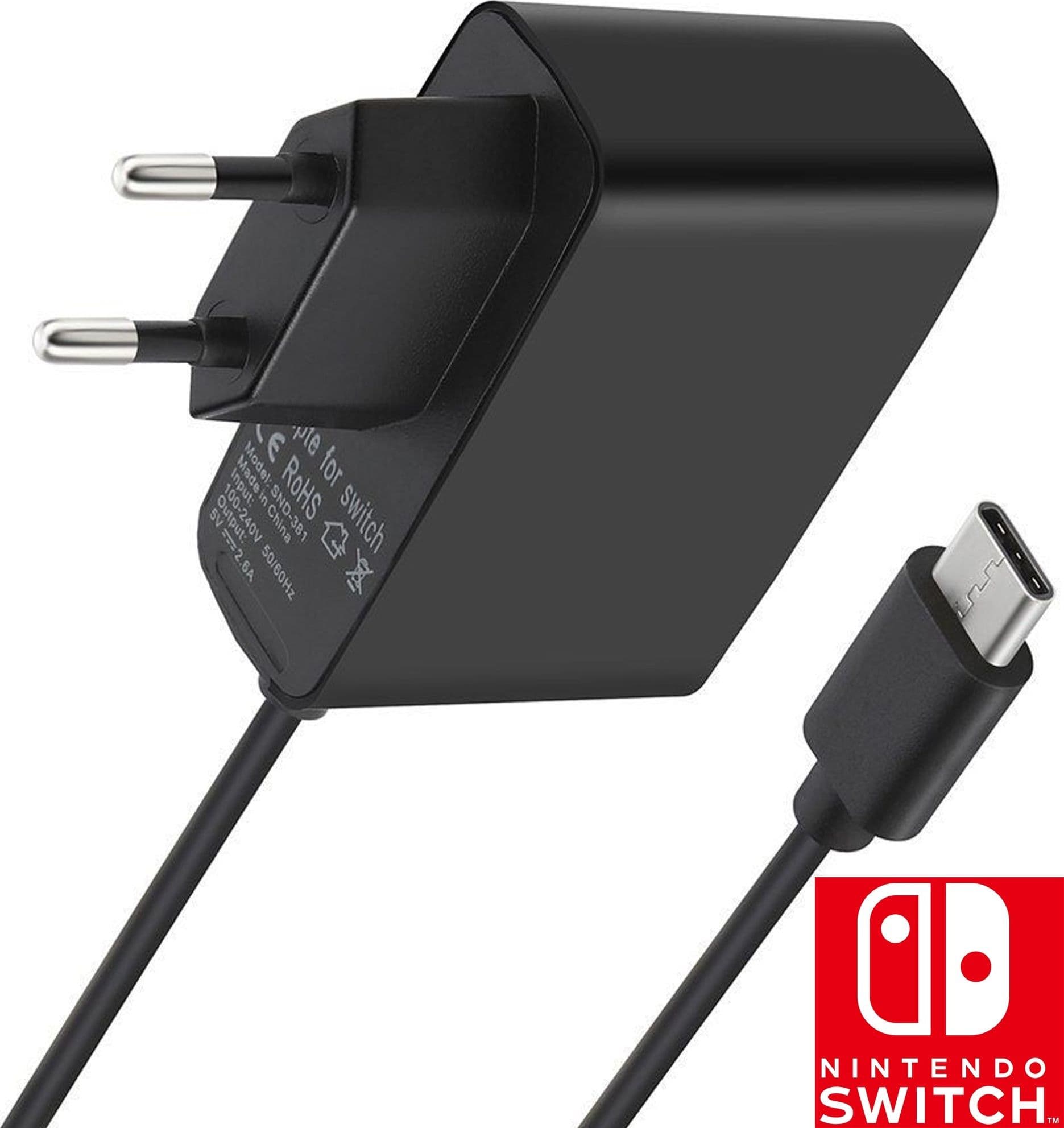 ALIMENTATORE CARICABATTERIA VELOCE RAPIDO PER NINETENDO SWITCH & DOCK TYPE-C 40W - 2