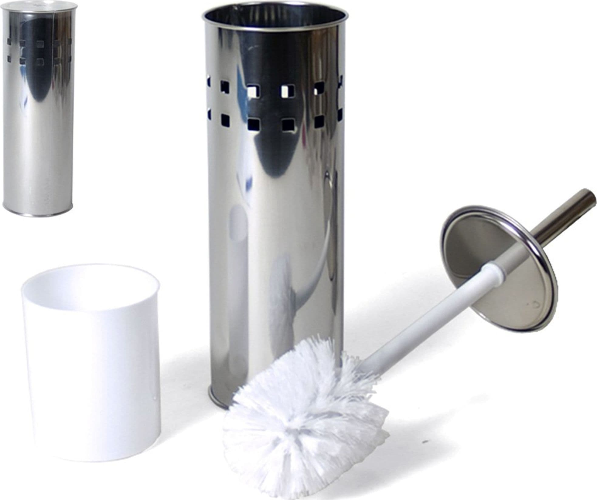 PORTASCOPINO CON SPAZZOLONE SCOPINO PER WC IN ACCIAIO 26X10CM ACCESSORI BAGNO