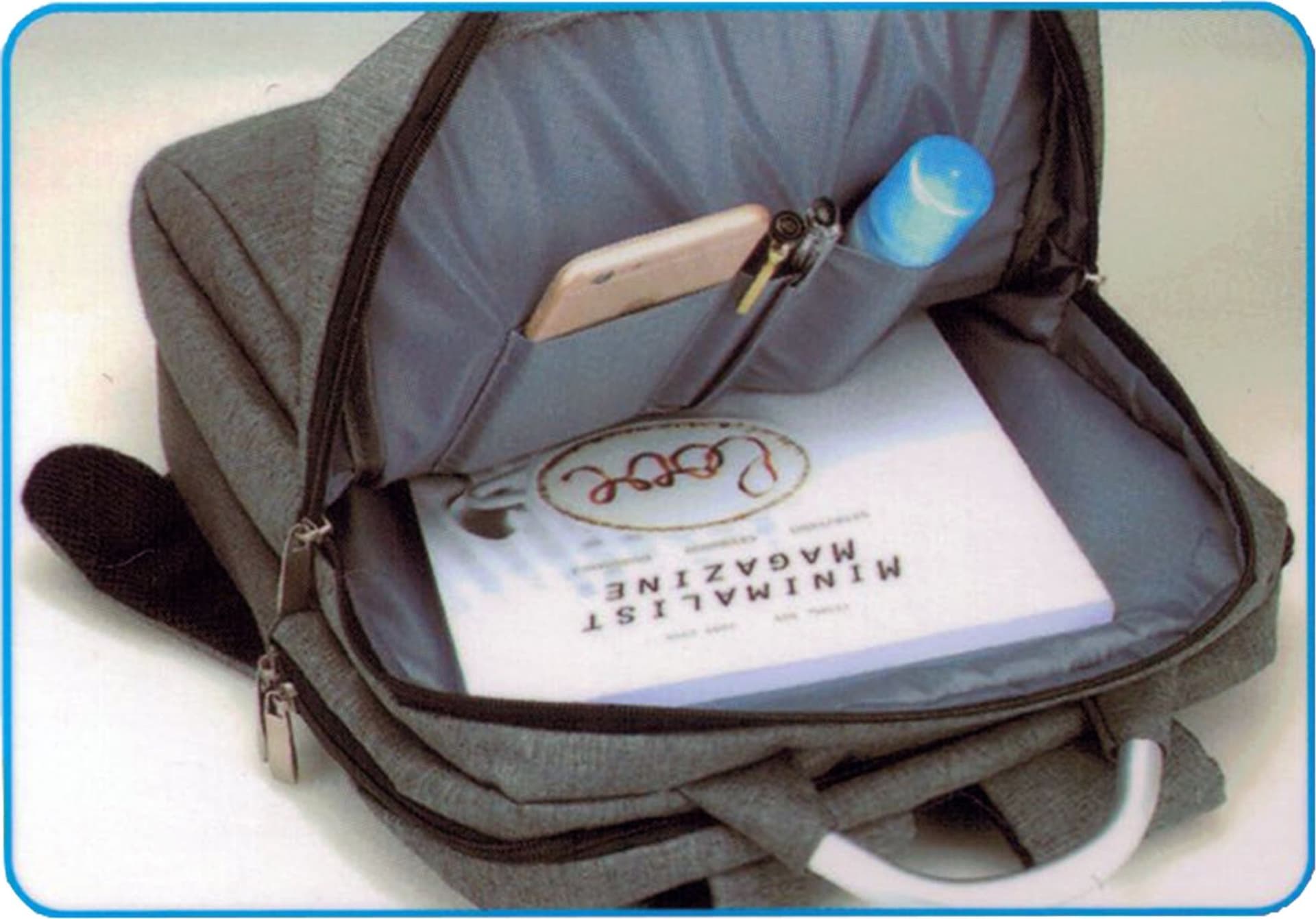 ZAINO ZAINETTO CARTELLA PER NOTEBOOK PC PORTATILE 15,6" CON PRESA USB DA VIAGGIO - 2