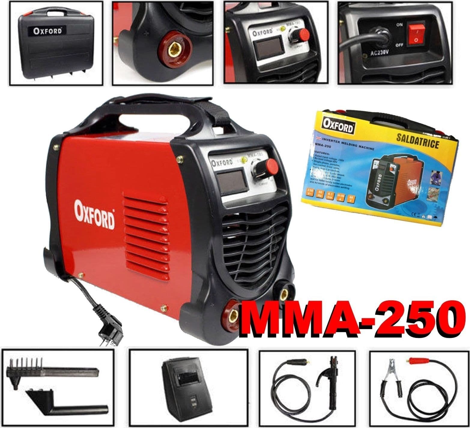 SALDATRICE INVERTER AD ELETTRODO 250 AMPERE CON ACCESSORI E DISPLAY AMPERAGGIO - 2
