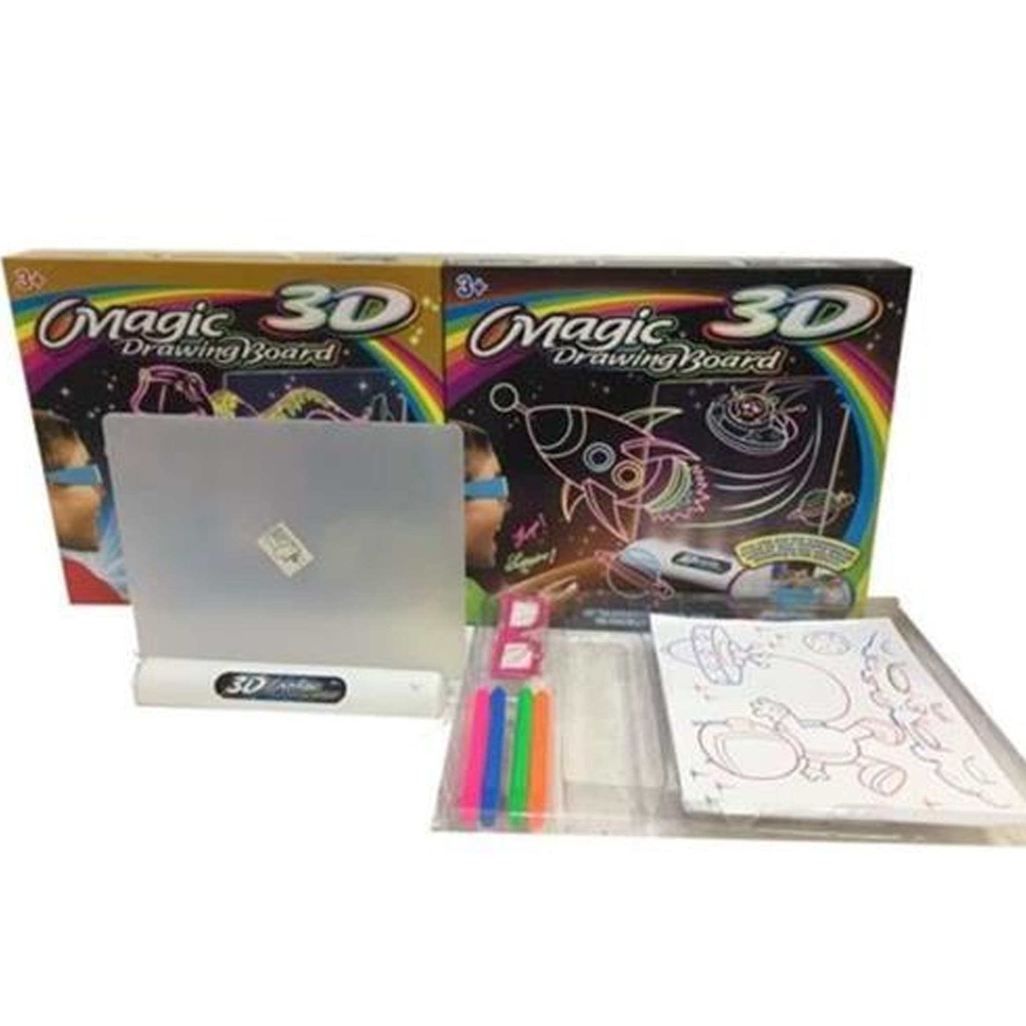 GIOCO EDUCATIVO LAVAGNA MAGICA 3D CON OCCHIALI E PENNARELLI COLORATI