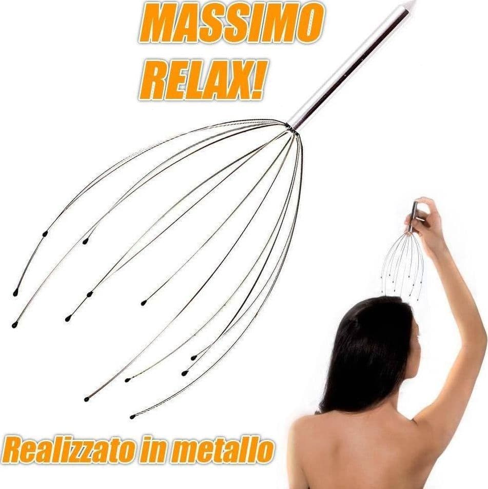 MASSAGGIATORE ANTISTRESS ORGASMATRON MASSAGGIO PER TESTA 12 BRACCI IN METALLO - 2