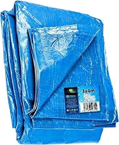 TELO IMPERMEABILE COPRITUTTO 3X4MT TELONE N POLIETILENE COLORE BLU PER AUTO MOTO - 2