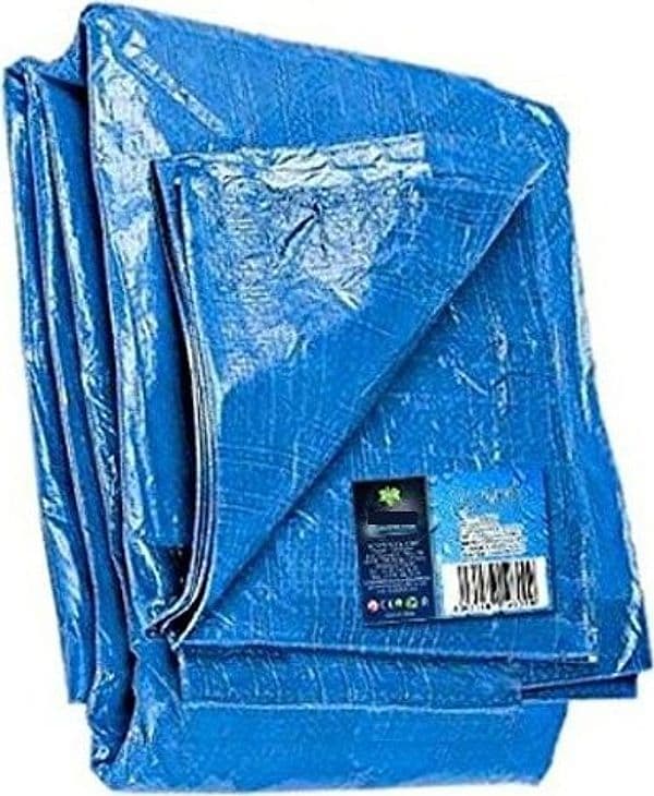 TELO COPRI AUTO MOTO COPRITUTTO 5X6MT IN POLIETILENE COLORE BLU IMPERMEABILE - 2