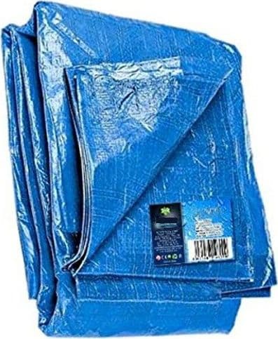 TELO COPRI AUTO MOTO COPRITUTTO 5X6MT IN POLIETILENE COLORE BLU IMPERMEABILE - 2