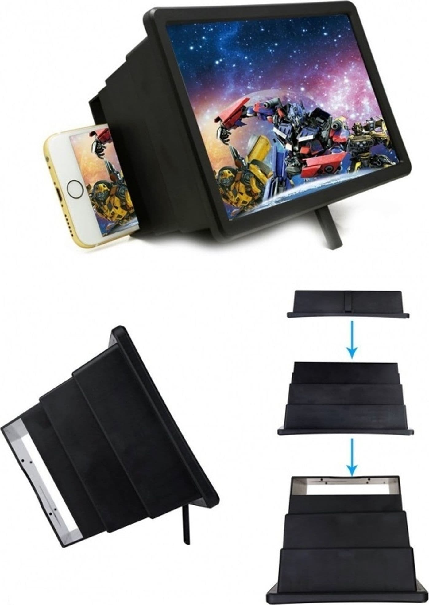 AMPLIFICATORE VIDEO BOX 12" INGRANDIMENTO PORTATILE PIEGHEVOLE SMARTPHONE