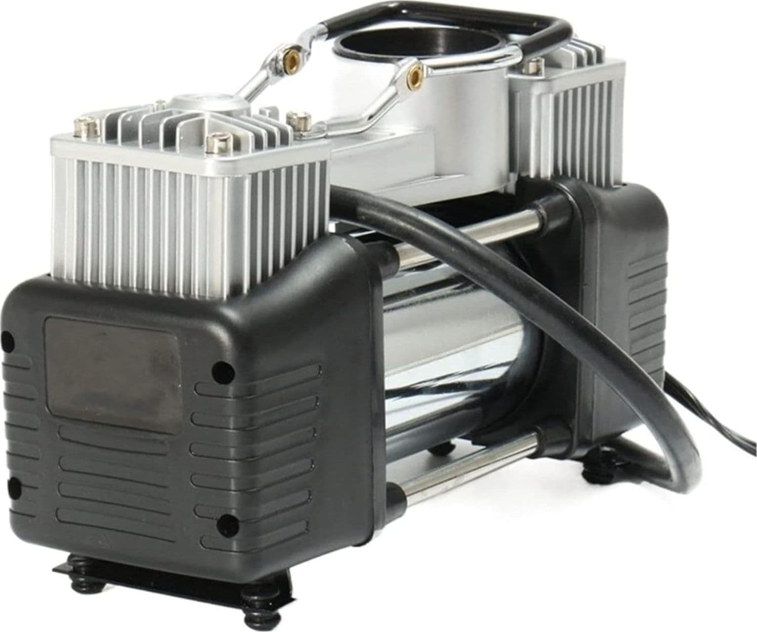 MINI COMPRESSORE PORTATILE 220 VOLT A DOPPIO CILINDRO PER AUTO MOTO + MANOMETRO - 3