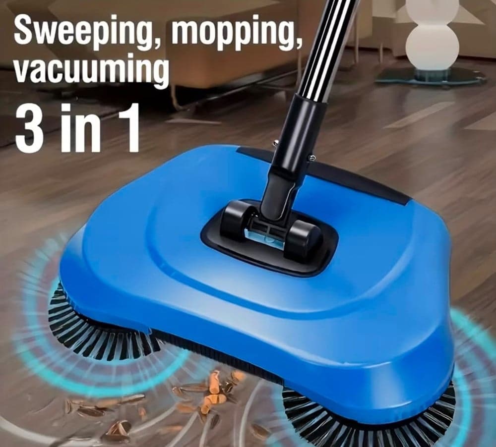 SCOPA ROTANTE 360° CON SETOLE ROTANTI MICROFIBRA ASPIRAPOLVERE SWEEP DRAG SPAZZA - 11