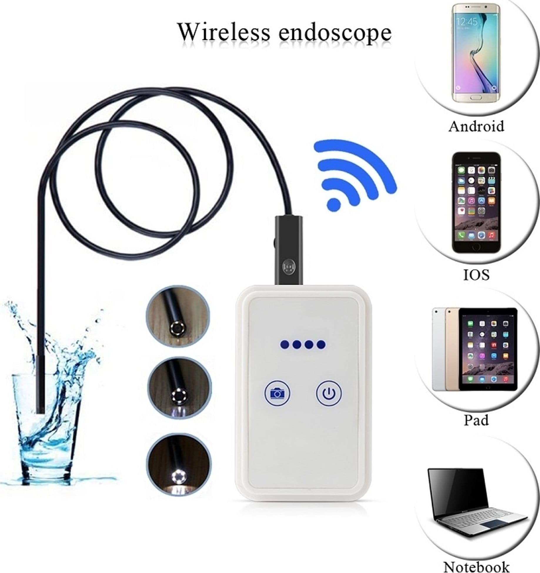 TELECAMERA 9MM 2MT HD 720P 6 LED WIFI ENDOSCOPICA WATERPROOF ANDROID IOS WINDOWS - 2