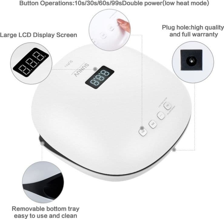 LAMPADA FORNETTO UV SUN4 SMART 2.0 36LED 48W RICOSTRUZIONE UNGHIE NAIL SENSORE - 2