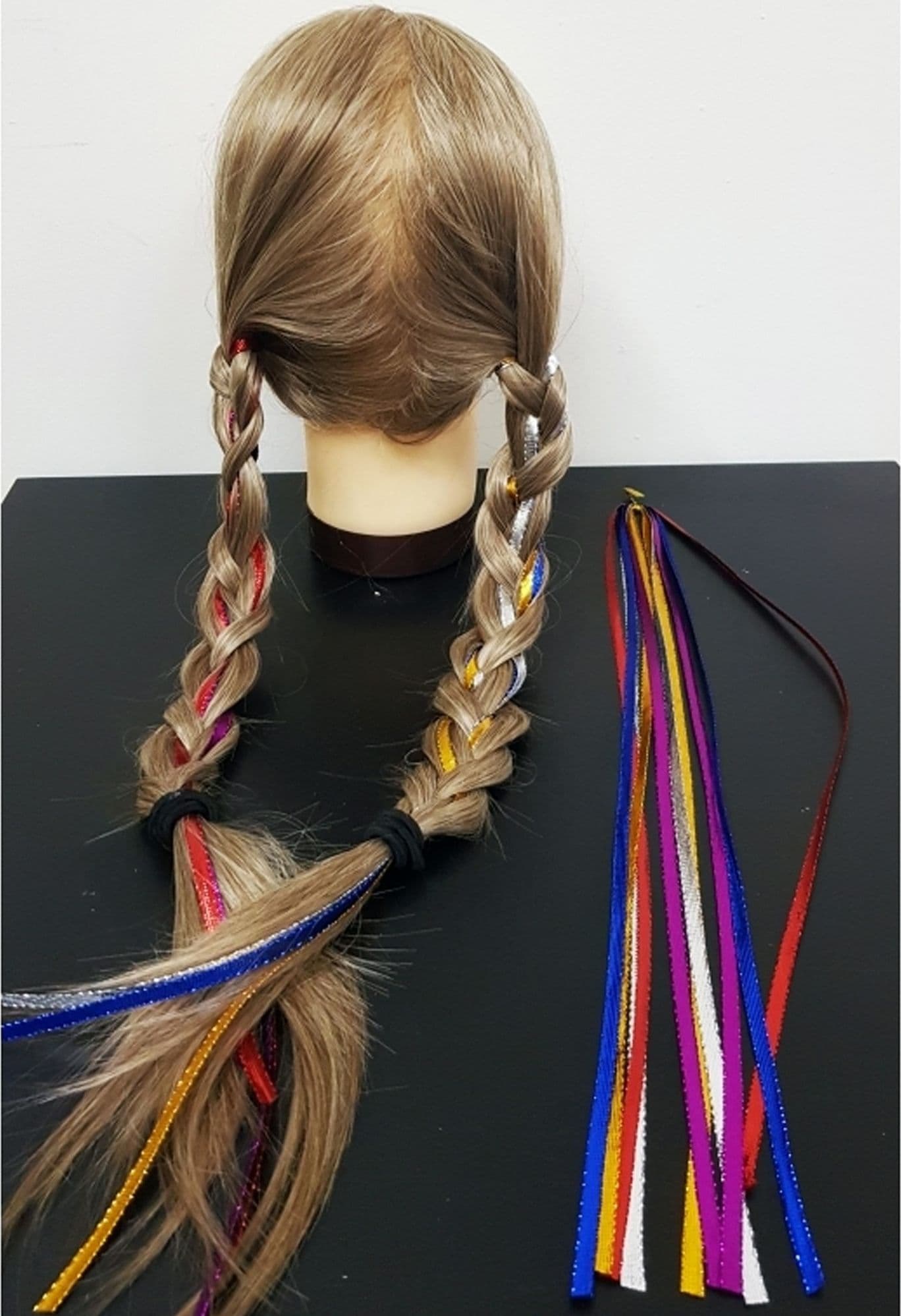 SET 20 FILI COLORATI FASCIA EXTENSION LUNGA 95CM CODA CODINI TRECCE FERMACAPELLI