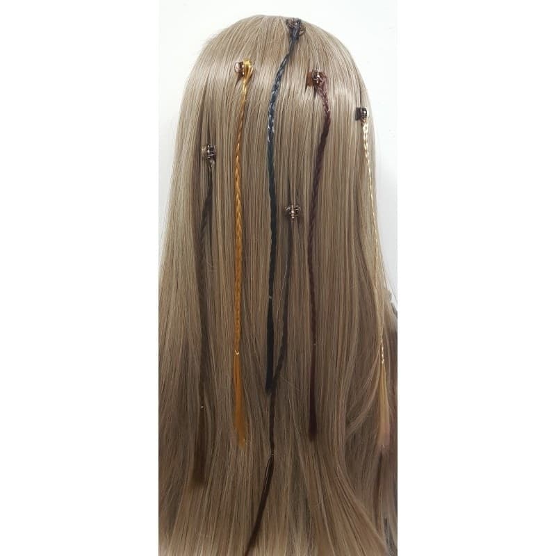 SET 12PZ. TRECCE TRECCINE FASCIA CLIP PINZA EXTENSION LUNGA 30CM FERMA CAPELLI - 3