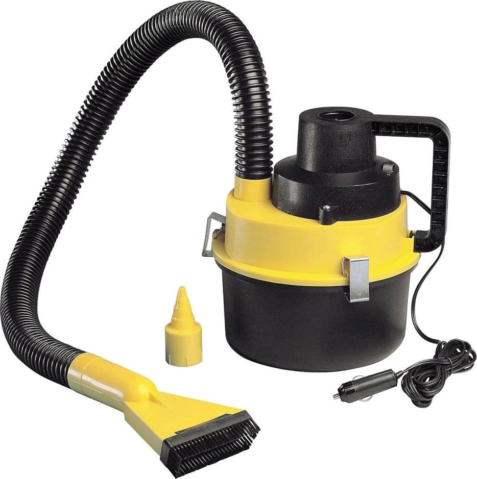 ASPIRAPOLVERE BIDONE 4,5L 93-120W CON TUBO FLESSIBILE AUTO ACCENDISIGARI CAMPER - 2