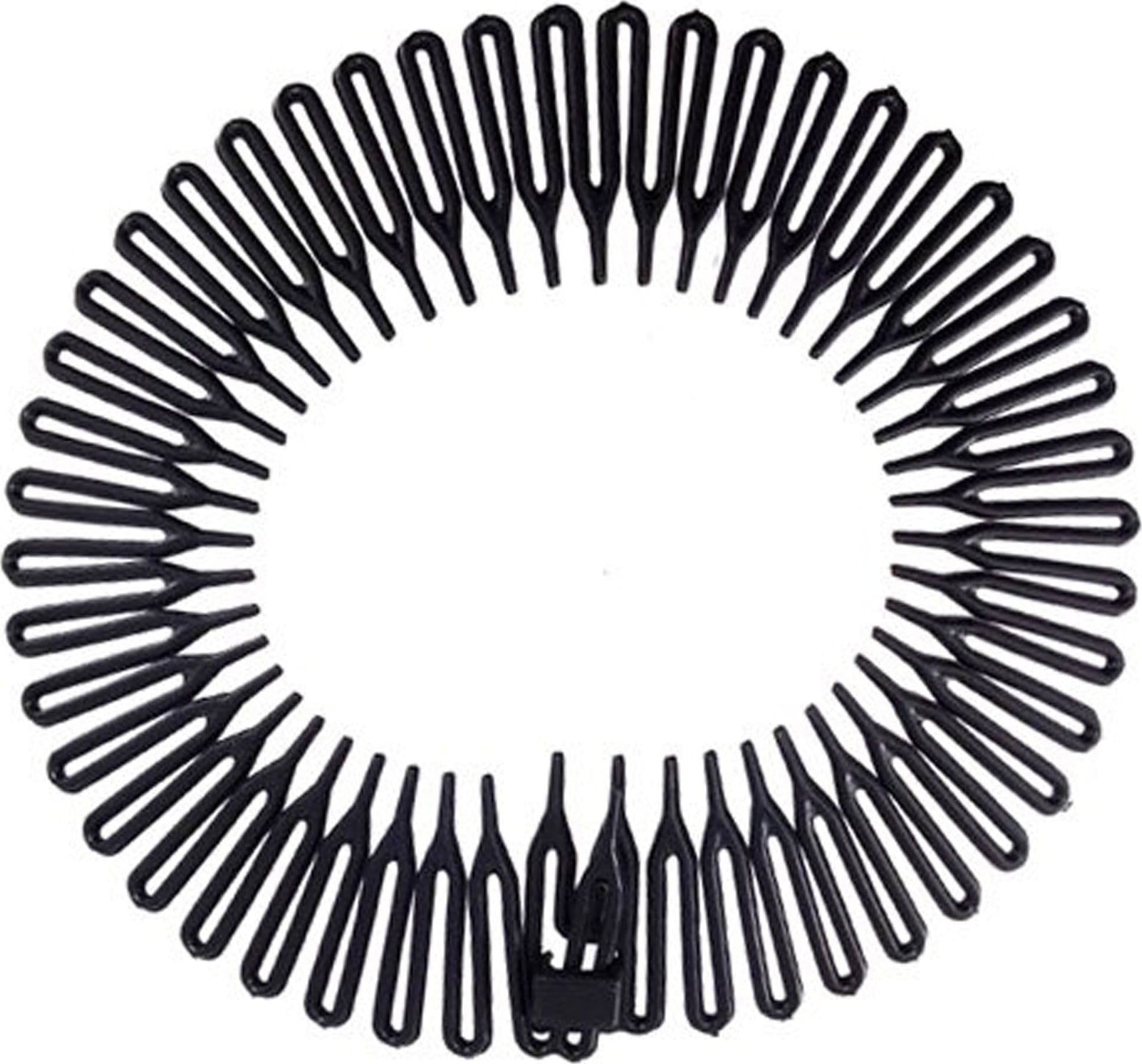 3 CERCHIETTO FRONTINO RAGGIERA NERO 10CM FERMA CAPELLI IN PLASTICA ACCONCIATURA