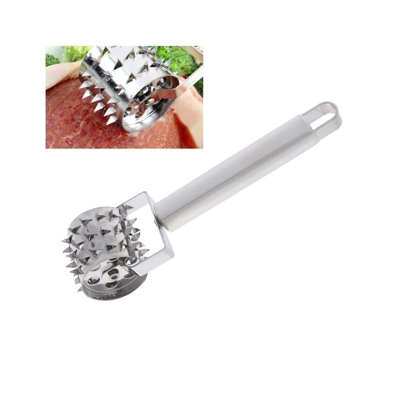 BATTICARNE CON RULLO CUCINA BATTI FORA CARNE CON PUNTE ACCIAIO INOX MANZO MAIALE