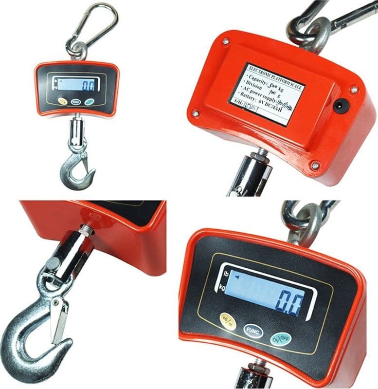 BILANCIA DA GRU 200 KG CON GANCIO ACCIAIO INOX BILANCIA INDUSTRIALE - 4