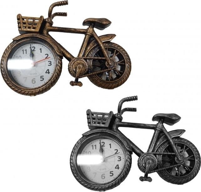 OROLOGIO SVEGLIA TAVOLO FORMA BICICLETTA BIKE CESTINO ANALOGICA ALLARME CASA