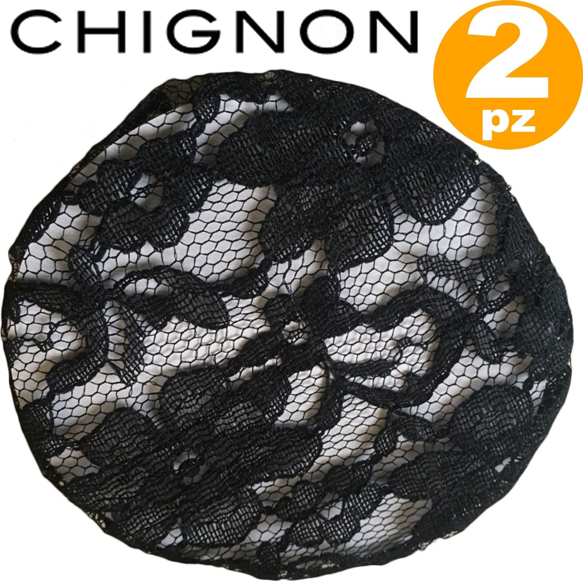 CHIGNON RETE NERO PIZZO MACRAME RETINA DANZA CAPELLI CUFFIA TRASPIRANTE DONNA