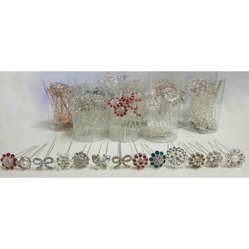 FERRETTI FORCINE GLITTER STRASS CHIGNON CAPELLI ACCESSORI ACCONCIATURA SPOSA - 2