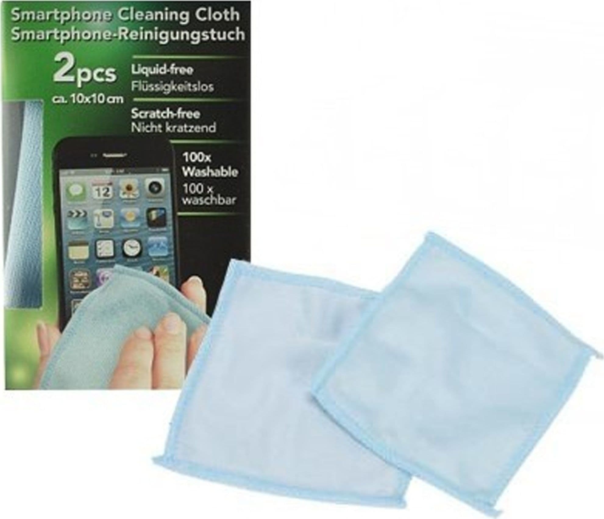 SET 2 PANNI IN MICROFIBRA PER PULIZIA SCHERMI SMARTPHONE COLORE AZZURRO