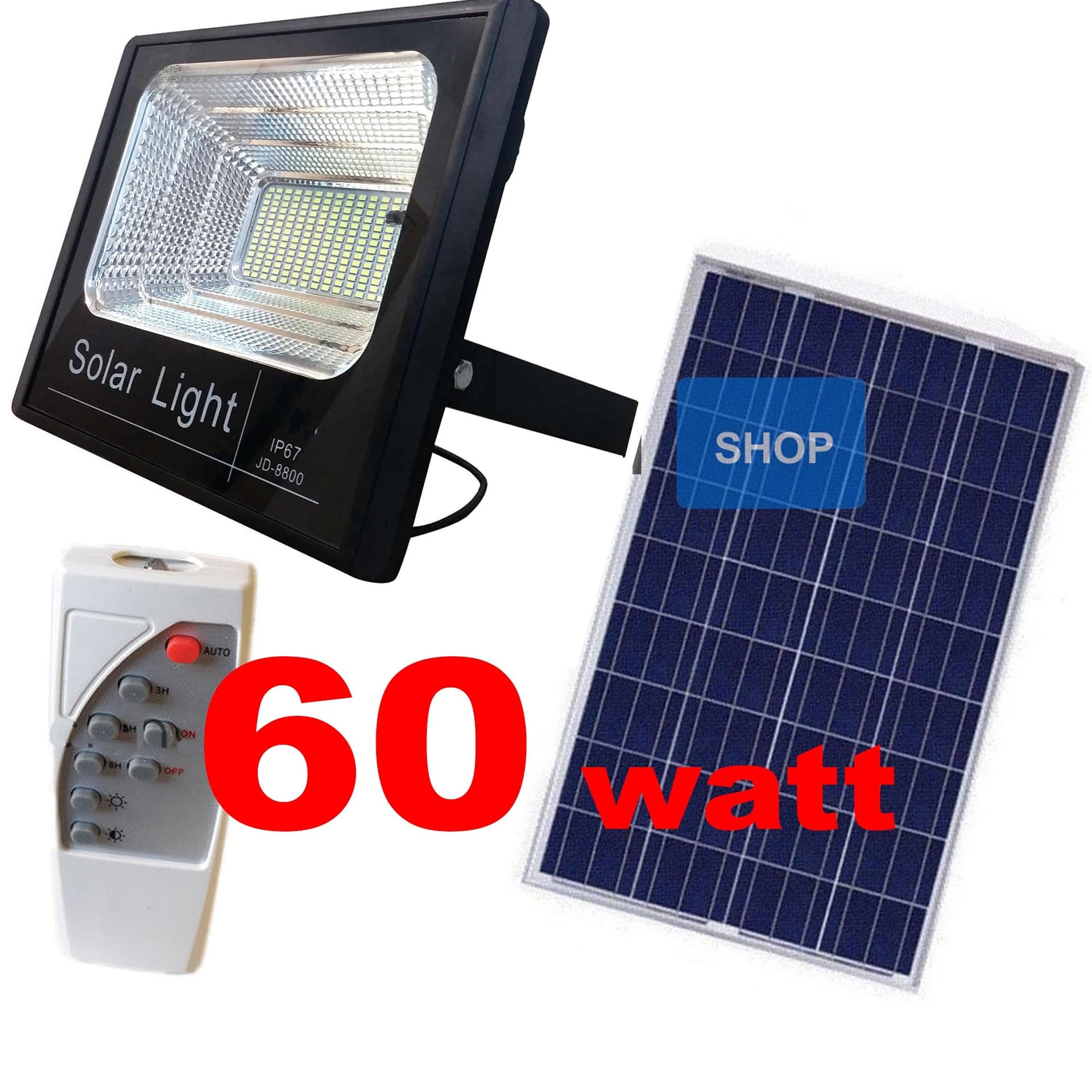 FARO PANNELLO ENERGIA SOLARE FARETTO LED LUCE BIANCA IP67 CON TELECOMANDO - 9