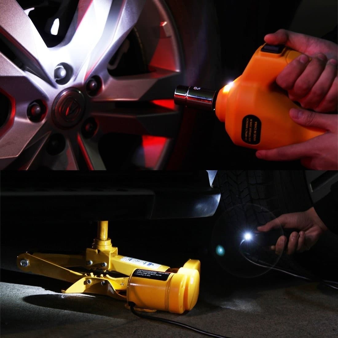 CRICK ELETTRICO SOLLEVATORE PANTOGRAFO AUTO 3 TON 12V AVVITATORE IMPATTO BUSSOLE - 7