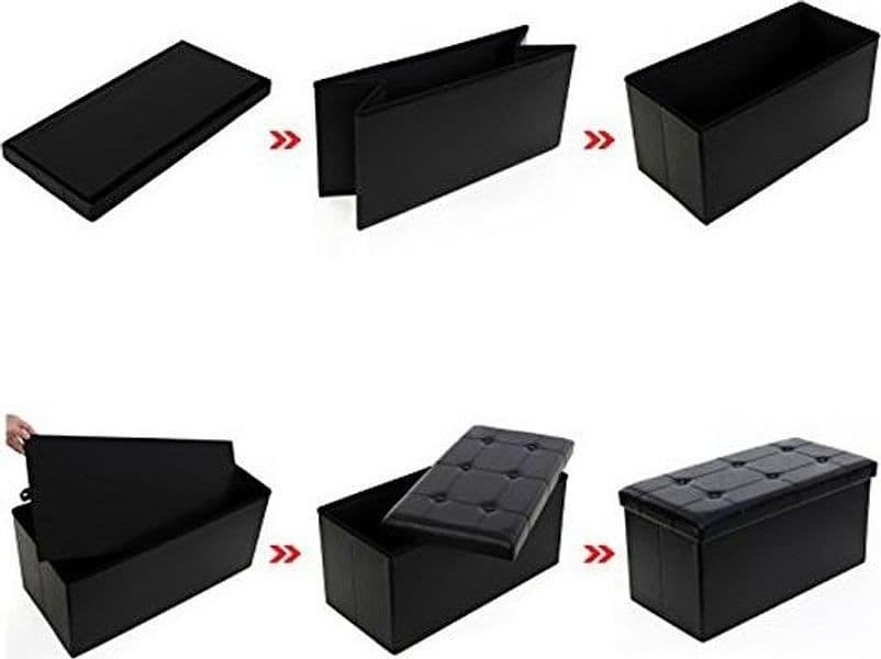 POUF SCATOLA CONTENITORE RETTANGOLARE SIMILPELLE CASSAPANCA POGGIAPIEDI COLORE - 9