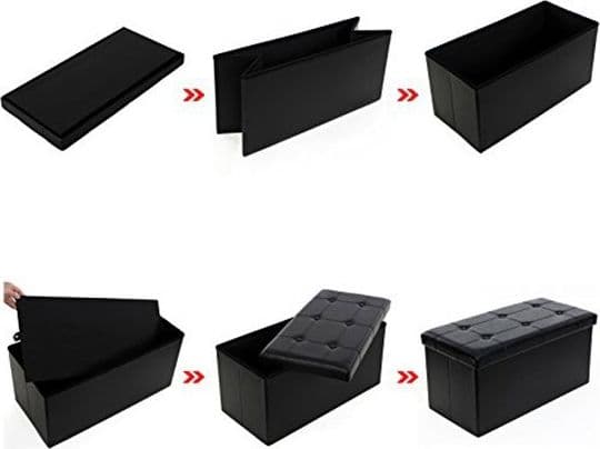 POUF SCATOLA CONTENITORE RETTANGOLARE SIMILPELLE CASSAPANCA POGGIAPIEDI COLORE - 9