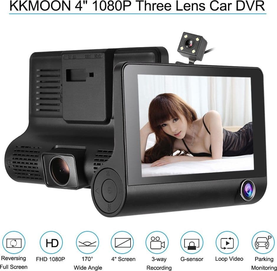 MINI DVR AUTO FULL HD 1080P CAMERA MONITOR LCD 4" ANTERIORE POSTERIORE INTERNA