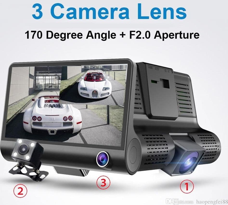 MINI DVR AUTO FULL HD 1080P CAMERA MONITOR LCD 4" ANTERIORE POSTERIORE INTERNA - 2