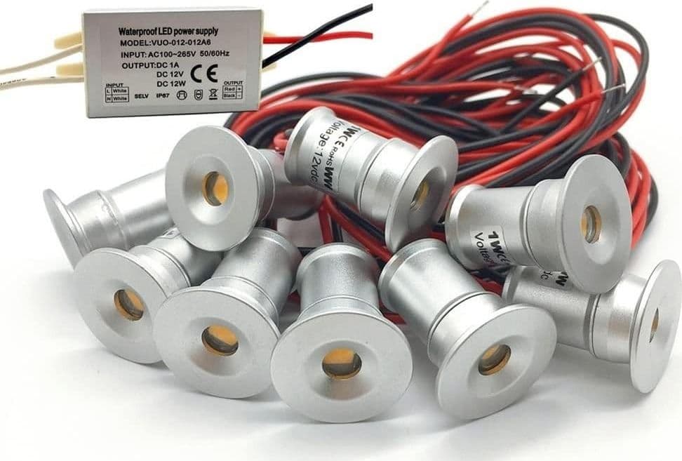 9 X MINI FARETTO A LED DA INCASSO 1W CREE COB SILVER CIELO STELLATO PUNTO LUCE - 13