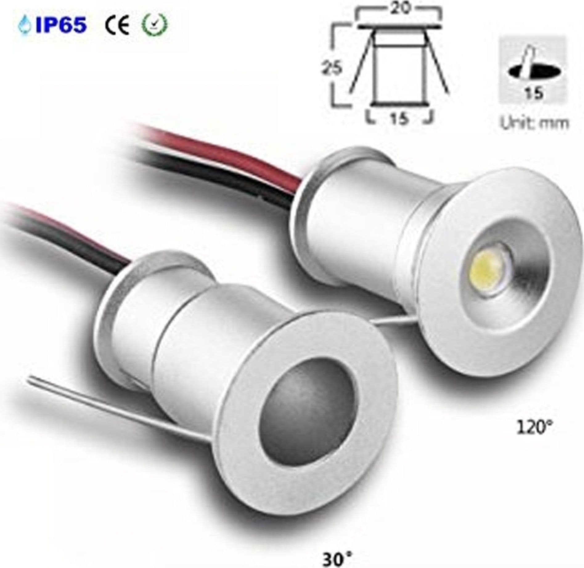 9 X MINI FARETTO A LED DA INCASSO 1W CREE COB SILVER CIELO STELLATO PUNTO LUCE - 14