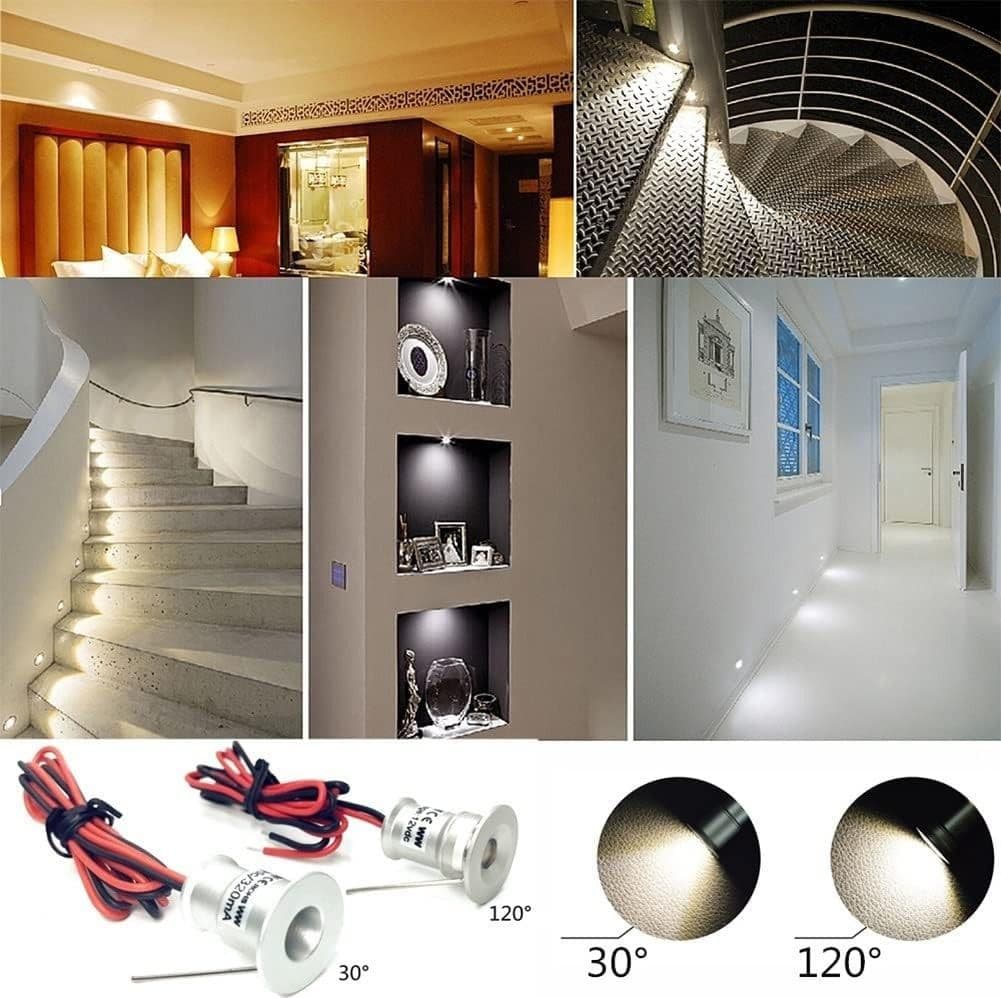 9 X MINI FARETTO A LED DA INCASSO 1W CREE COB SILVER CIELO STELLATO PUNTO LUCE - 8