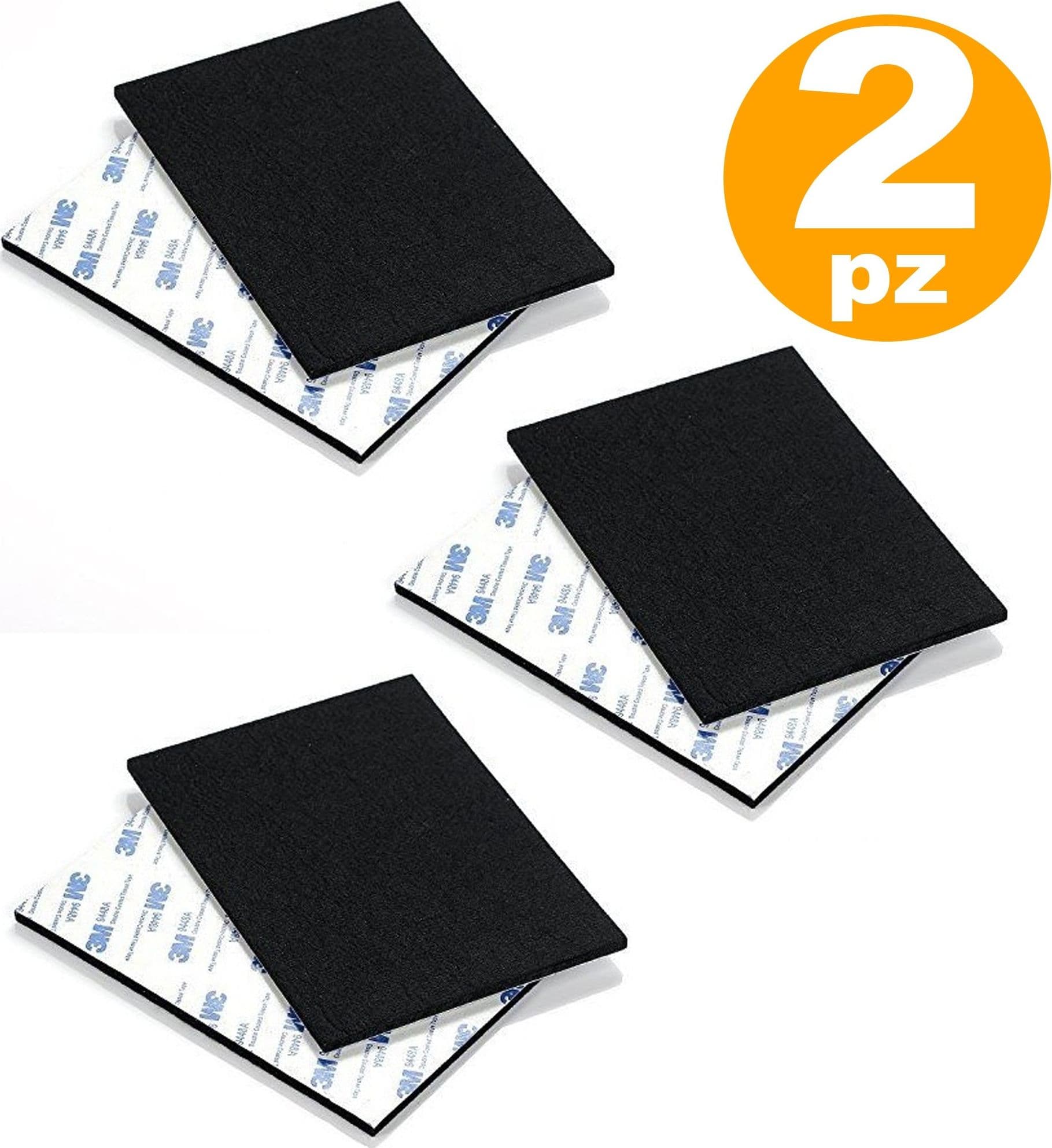 FELTRINI AUTOADESIVI QUADRATI 2 PZ 85X85MM NERO SEDIE MOBILI VETRO FORMICA DFH - 2