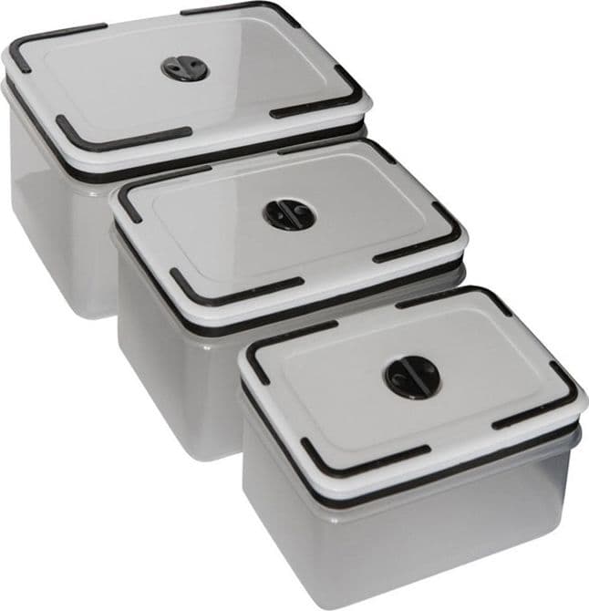 3 PEZZI CONTENITORE CUCINA PER CIBO PRANZO PLASTICA TRASPARENTE SALVA FRESCHEZZA - 3