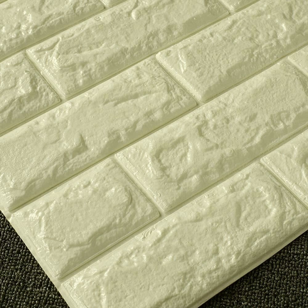 PANNELLO ADESIVO PER DECORAZIONE PARETE EFFETTO PIETRA MURO 70 X 60 CM BEIGE - 3