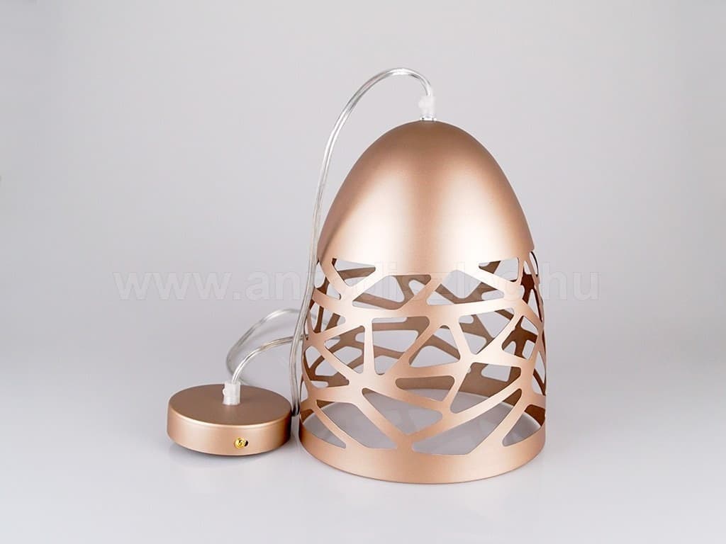 LAMPADARIO PENDENTE A SOSPENSIONE COLORE ORO CHAMPAGNE STILE ELEGANTE VT-7200 - 6