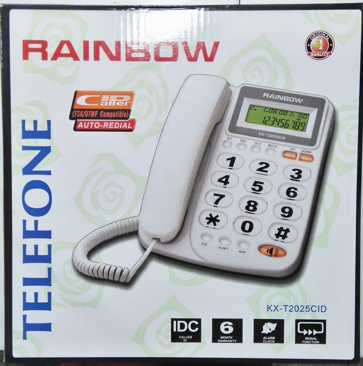 TELEFONO CON TASTI GRANDI VIVACE DISPLAY LCD EXTRA LARGE RAINBOW T2025CID NERO - 2