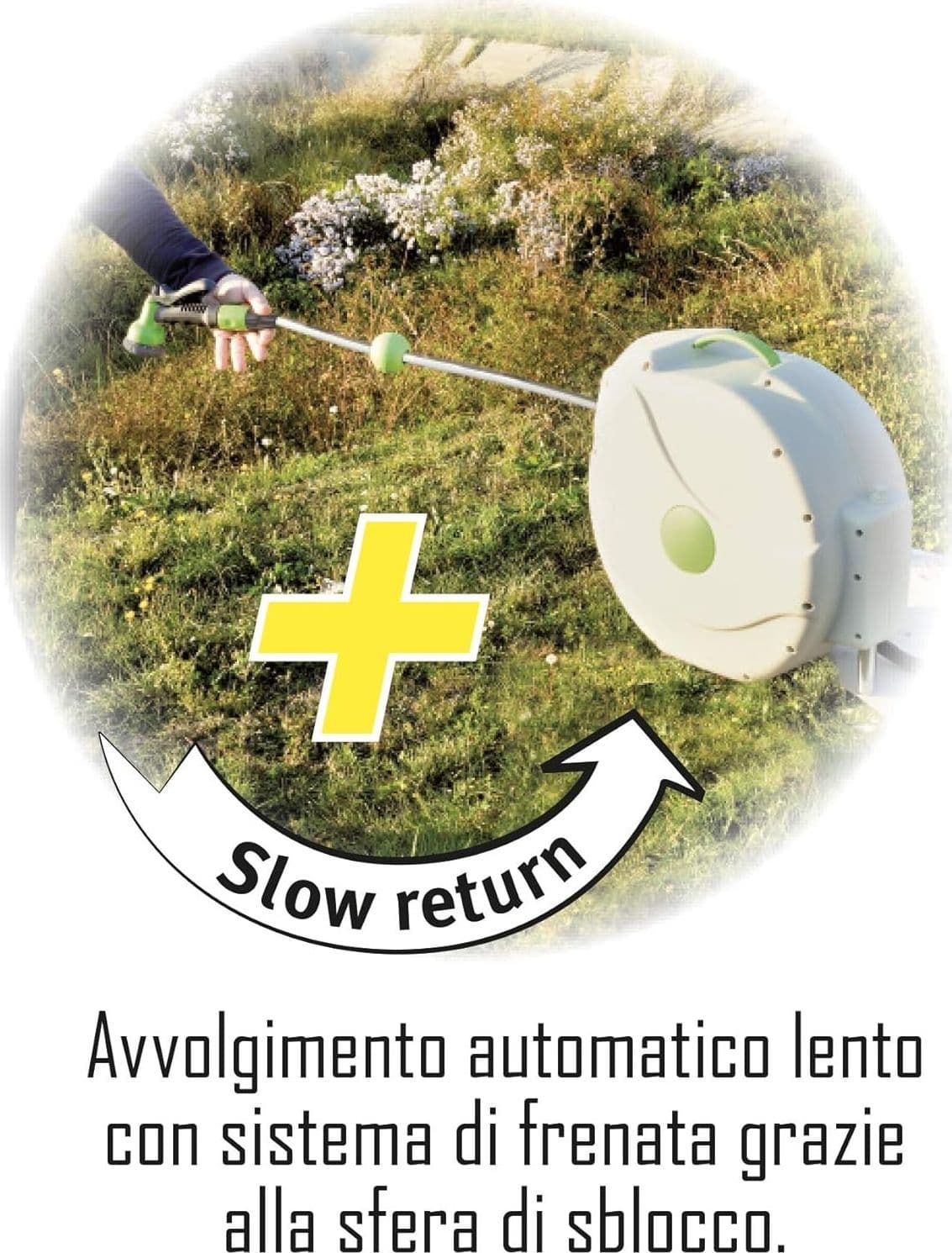 AVVOLGITUBO AUTOMATICO ACQUA 30 METRI RIBIMEX PRD32P CON FISSAGGIO A PARETE - 5