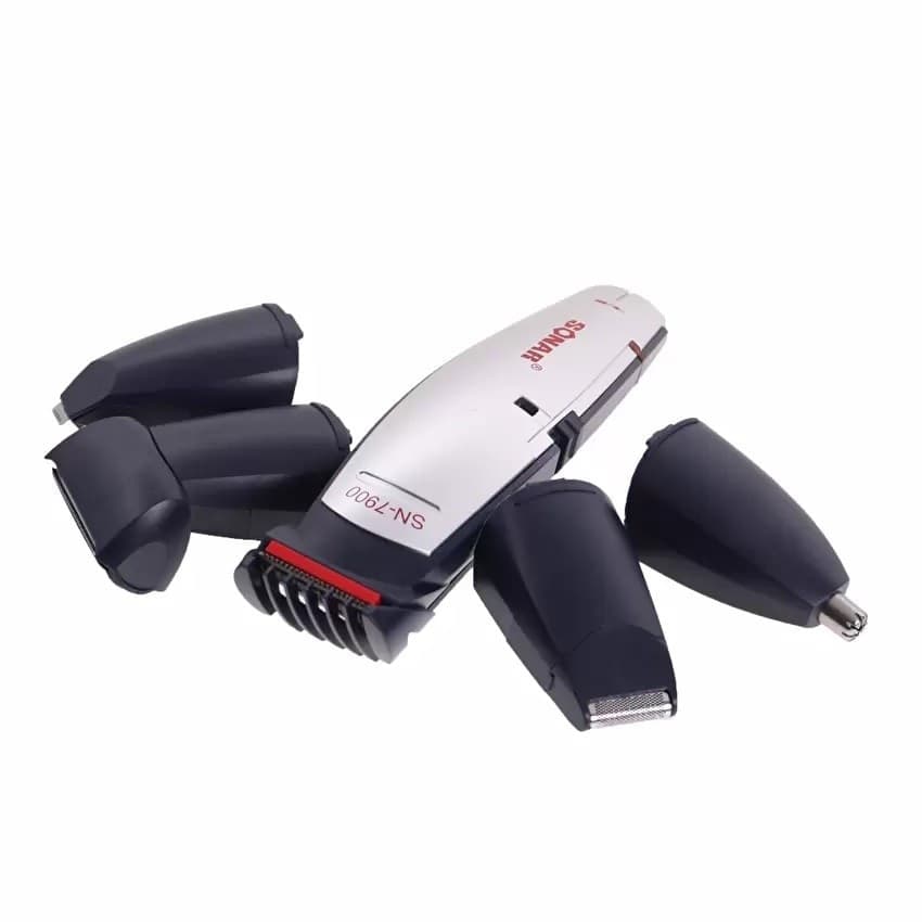 TAGLIACAPELLI RASOIO BARBA TAGLIA CAPELLI PELI NASO RICARICABILE 6 IN 1 SN-7900 - 3