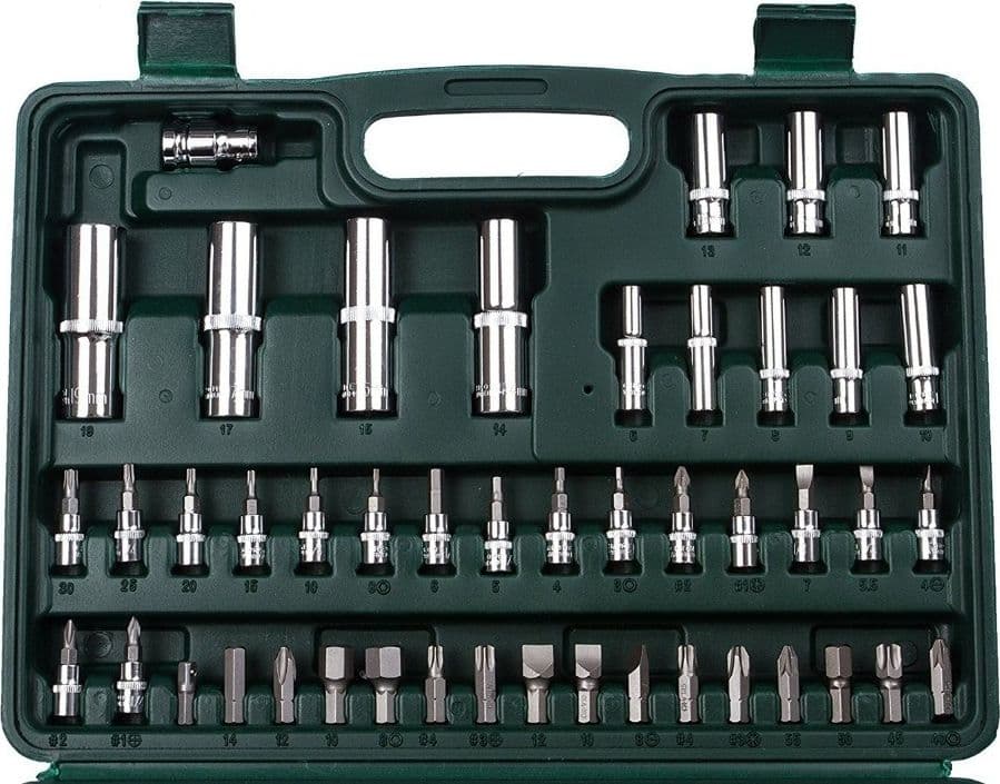 CASSETTA VALIGETTA SET CRICCHETTO 94 PZ KF-94 ACCIAIO CROMO VANADIO 1/2" 1/4" - 3